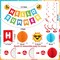Summer Party Decoration Hello Summer Banner Colorful Beach Pool Theme Banners Pre-strung Pool Banner Hanging Swirls Honeycomb Balls Circle Dots Garland for Holiday Beach Party Decorations Supplies